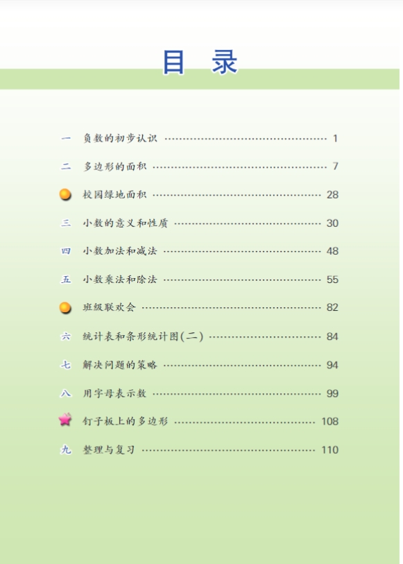 苏教版五年级数学上册电子课本