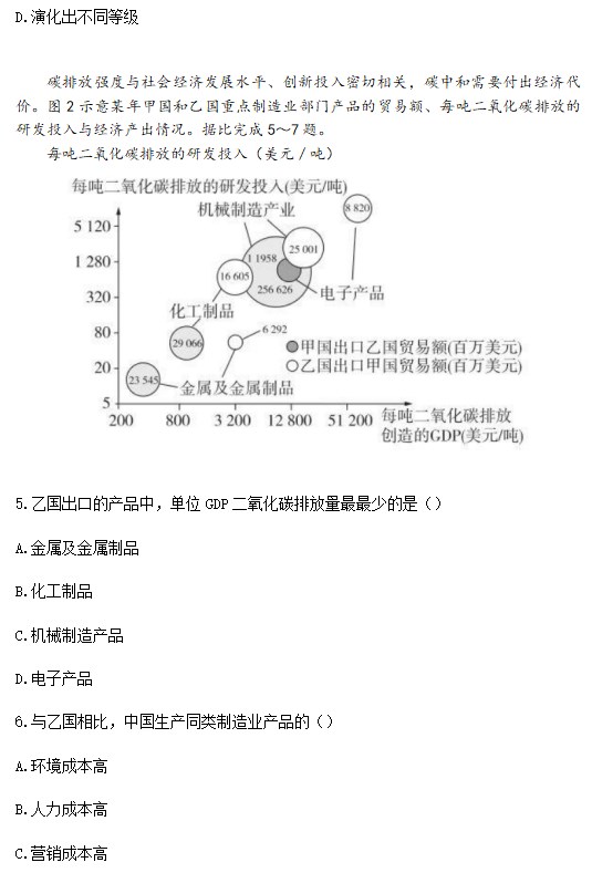 2023湖南地理高考试题